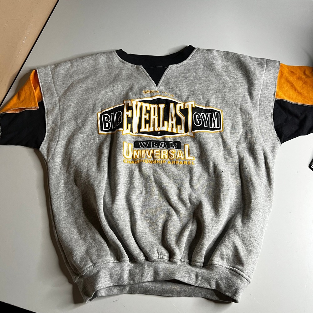 Everlast Big Gym Wear Universal Sweatshirt Short Sleeve Gray Mens Large NWT